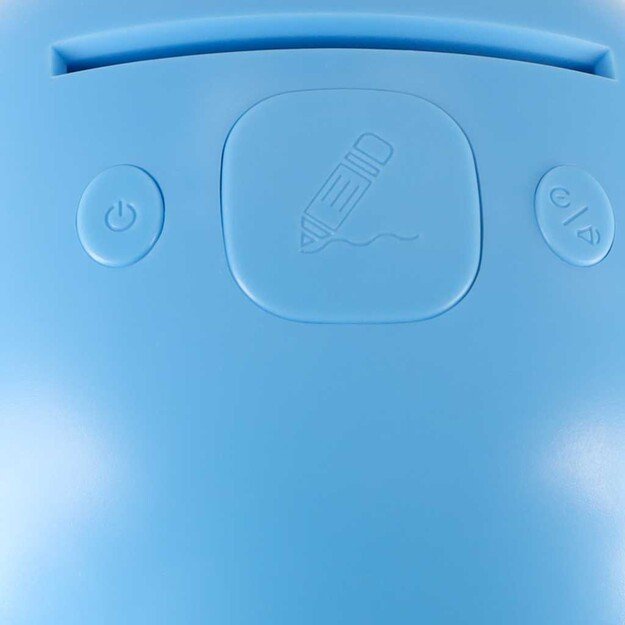 Interaktyvus mokomasis robotas-žaislas, mokantis pie&scaron;ti flomasteriais mėlynos spalvos