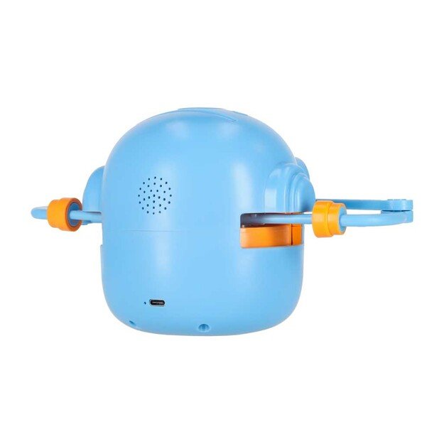 Interaktyvus mokomasis robotas-žaislas, mokantis pie&scaron;ti flomasteriais mėlynos spalvos