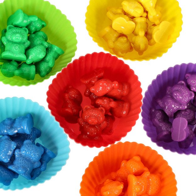 Montessori Meškučiai rūšiavimo žaidimas mokymuisi skaičiuoti