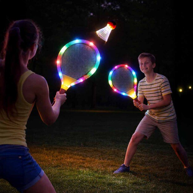 LED &scaron;viečiančios teniso raketės + smiginis