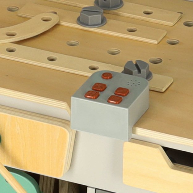 LULILO Fikso medinės dirbtuvės, mažų  pasidaryk pats  įrankių rinkinys, pjūklas, atsuktuvas, garsai 86cm