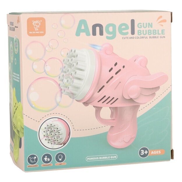 Muilo burbulų pistoletas muilo burbulai su sparnais rožinės spalvos