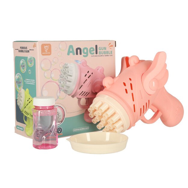 Muilo burbulų pistoletas muilo burbulai su sparnais rožinės spalvos
