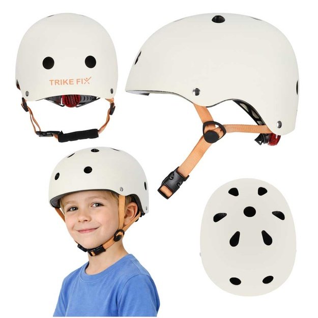 Trike Fix vaiki&scaron;kas dviratininko &scaron;almas reguliuojamas LED S 48-54cm smėlio spalvos