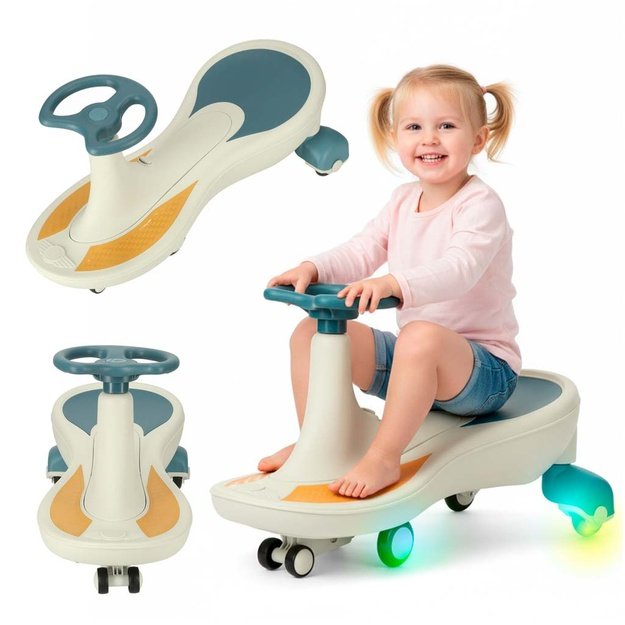 Gravitacijos kalneliai &scaron;viečiantys LED ratai su grojančia muzika 76cm mėlynos ir baltos spalvos maks. 120kg