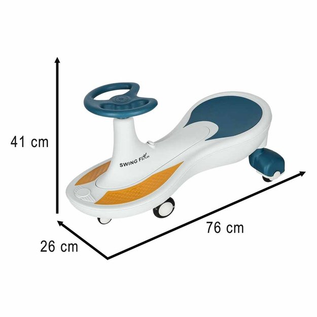 Gravitacijos kalneliai &scaron;viečiantys LED ratai su grojančia muzika 76cm mėlynos ir baltos spalvos maks. 120kg