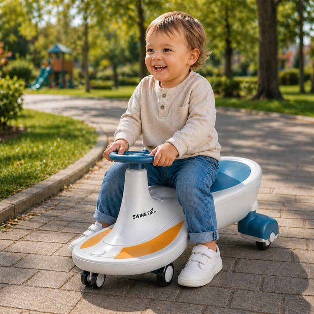 Gravitacijos kalneliai &scaron;viečiantys LED ratai su grojančia muzika 76cm mėlynos ir baltos spalvos maks. 120kg