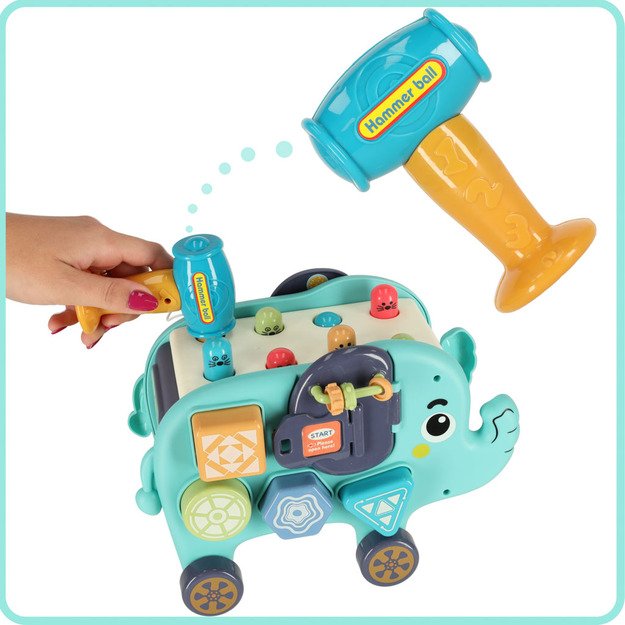 Interaktyvus montessori dramblys, užimtumo lenta