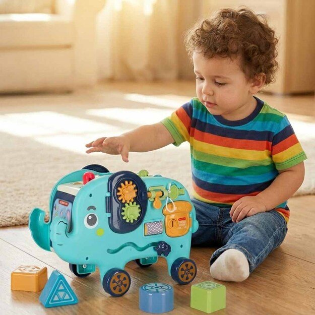 Interaktyvus montessori dramblys, užimtumo lenta