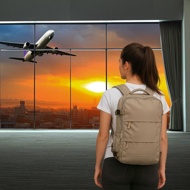 Bagažo kelioninė kuprinė pilka 45x30 cm