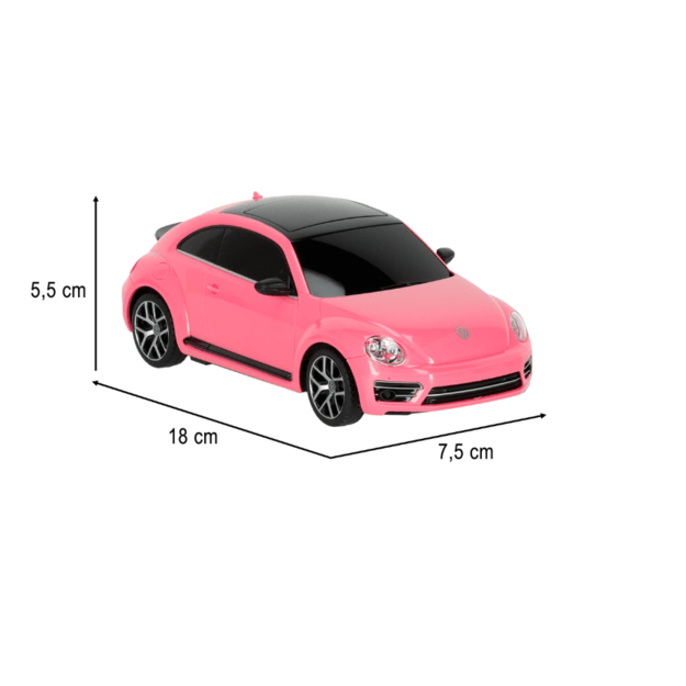 RC Volkswagen Beetle rožinis automobilis mašinėlė su pulteliu