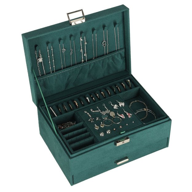 Juvelyrinių dirbinių dėžutės organizatorius žalias