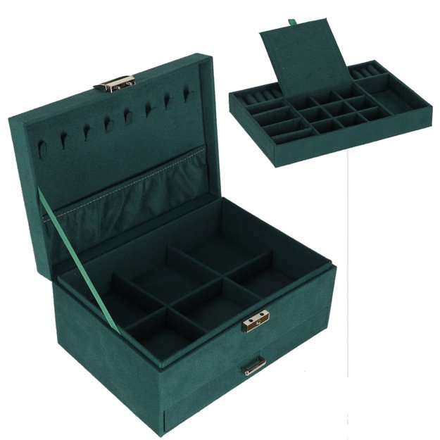 Juvelyrinių dirbinių dėžutės organizatorius žalias