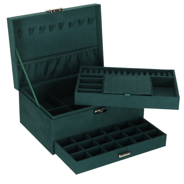Juvelyrinių dirbinių dėžutės organizatorius žalias
