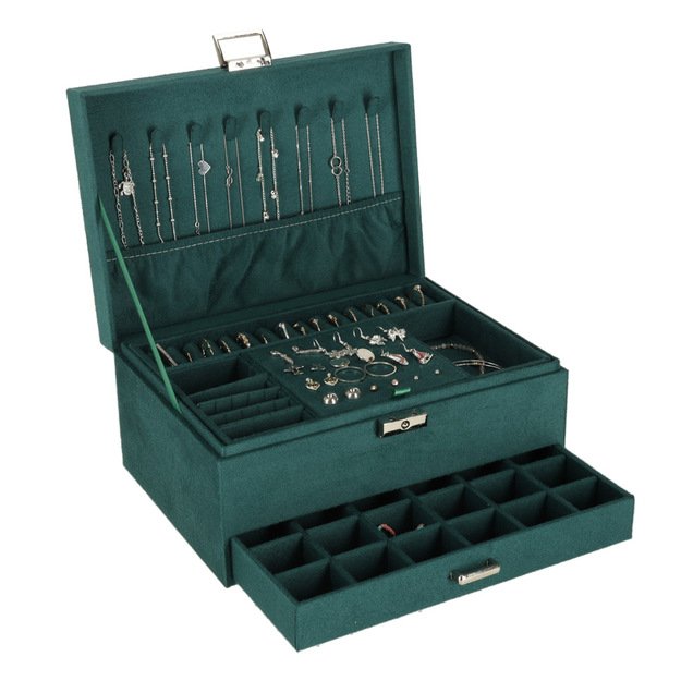 Juvelyrinių dirbinių dėžutės organizatorius žalias