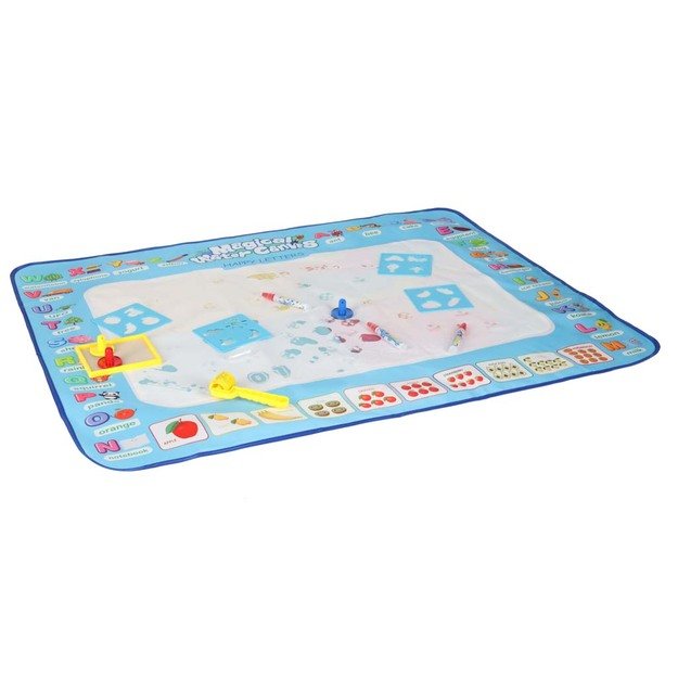 Vandens dažymo kilimėlis Vandens dažymo markeriai trafaretai trafaretinis volelis 100x80cm abėcėlė