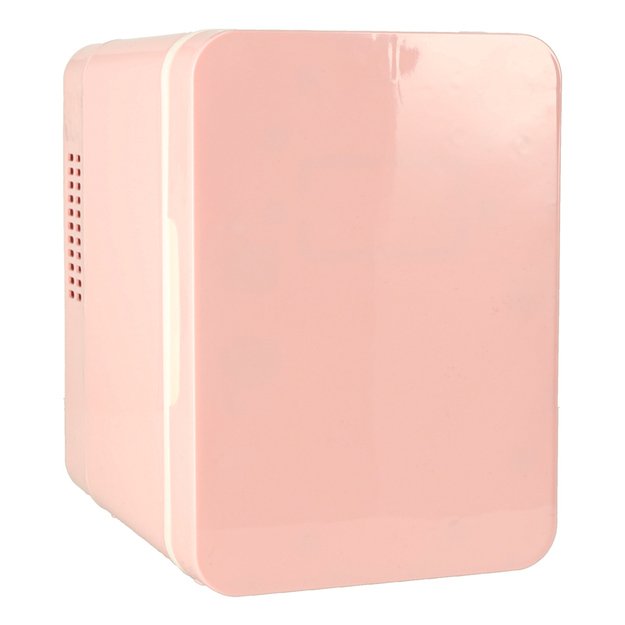 Kelionės elektrinis automobilinis mini &scaron;aldytuvas maistui, kosmetikai, &scaron;ildymui, &scaron;aldymui 2in1 4L rožinės spalvos