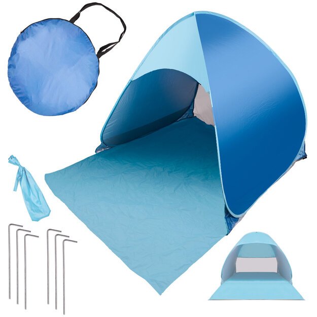 Savaime sulankstoma sodo paplūdimio palapinė mėlyna