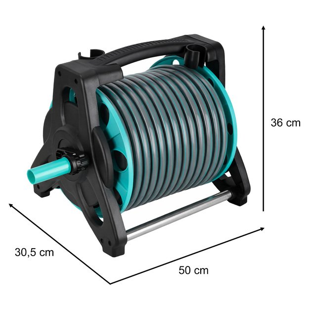 Sodo žarna ant ritės stovo LUARO purk&scaron;tuvo pistoleto įtraukiklis 30 m