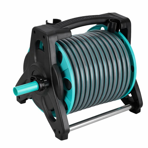 Sodo žarna ant ritės stovo LUARO purk&scaron;tuvo pistoleto įtraukiklis 30 m