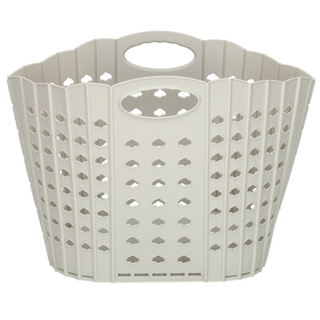 Skalbinių krep&scaron;ys sulankstomas vonios kambario organizatorius pilkas