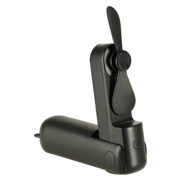 Stalinis ventiliatorius mini rankinis sulankstomas ventiliatorius ne&scaron;iojamas USB juodas