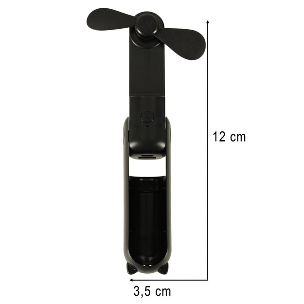Stalinis ventiliatorius mini rankinis sulankstomas ventiliatorius ne&scaron;iojamas USB juodas