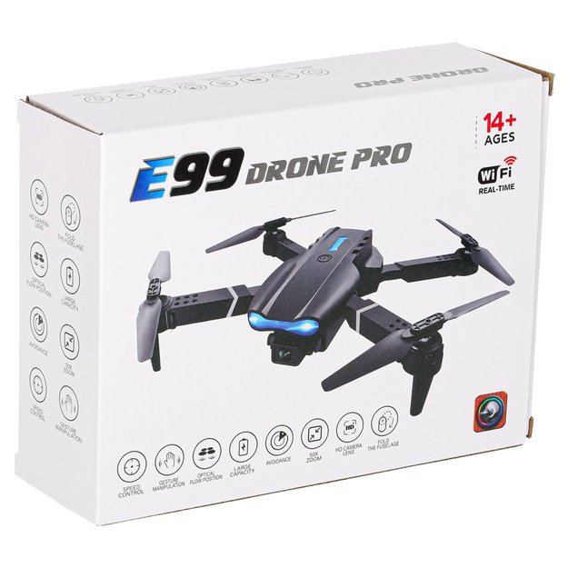 RC dronas E99 Pro dviguba kamera 720P be galvos