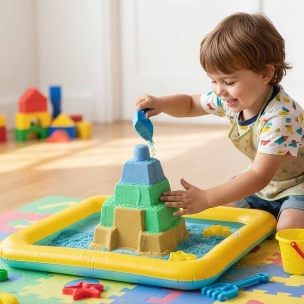 Pripučiama kinetinio smėlio dėžė