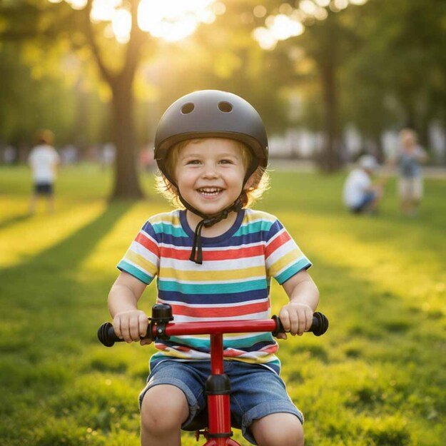 Trike Fix vaiki&scaron;kas dviratininko &scaron;almas reguliuojamas LED M 55-58cm juodas