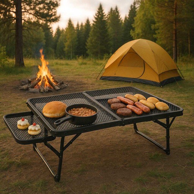 LUARO turistinis stalas kempingo maitinimo sulankstomas stalas 87 x 60 x 40 x 27 cm