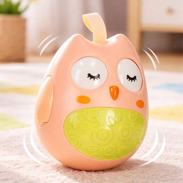 Burbuliuotos pelėdos jutimas, kybantis rožine spalva