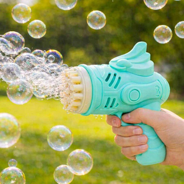 Muilo burbulų pistoletas, muilo burbulai su sparnais mėlynos spalvos