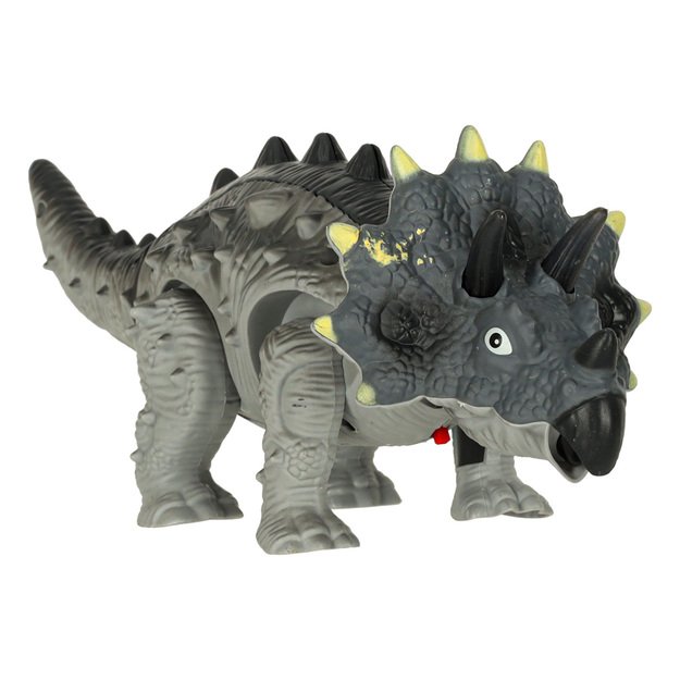 Nuotoliniu būdu valdomas dinozauras RC Triceratops vaikšto šviečia riaumoja 10
