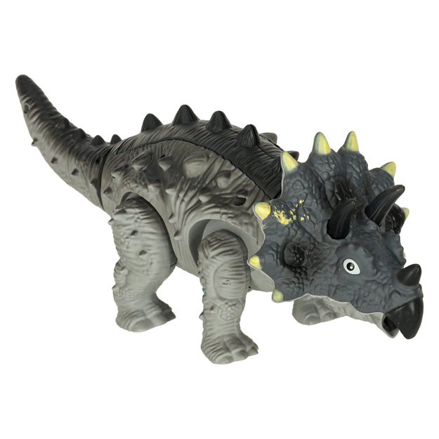 Nuotoliniu būdu valdomas dinozauras RC Triceratops vaikšto šviečia riaumoja 6