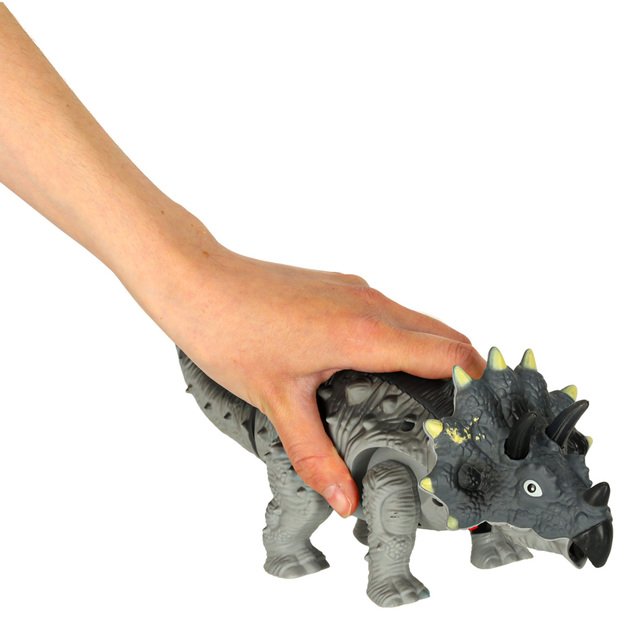 Nuotoliniu būdu valdomas dinozauras RC Triceratops vaikšto šviečia riaumoja 11