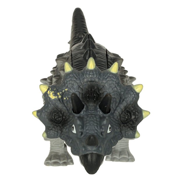 Nuotoliniu būdu valdomas dinozauras RC Triceratops vaikšto šviečia riaumoja 9