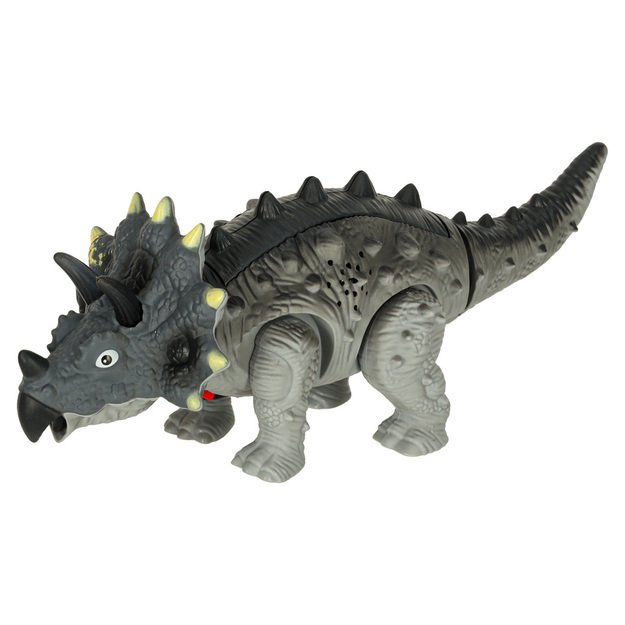 Nuotoliniu būdu valdomas dinozauras RC Triceratops vaikšto šviečia riaumoja 5
