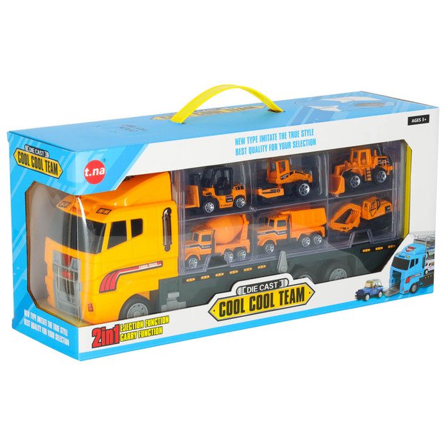 Sunkvežimis - garažas su statybiniais automobiliais / mašinomis