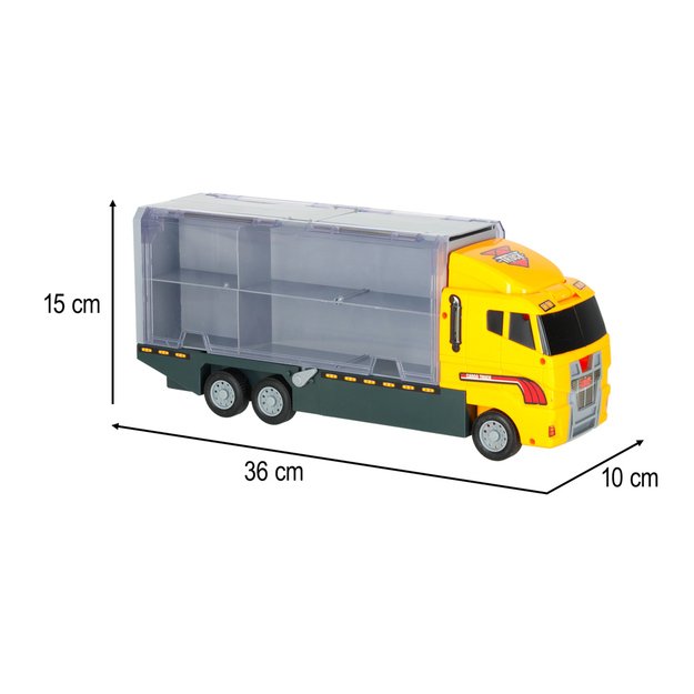 Sunkvežimis - garažas su statybiniais automobiliais / mašinomis