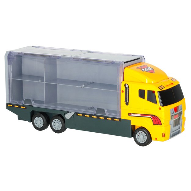 Sunkvežimis - garažas su statybiniais automobiliais / mašinomis