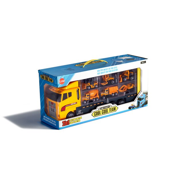 Sunkvežimis - garažas su statybiniais automobiliais / mašinomis