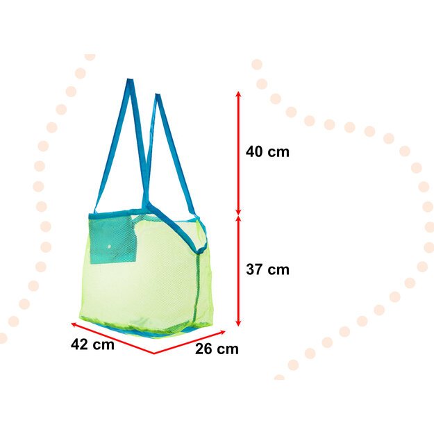 Paplūdimio tinklinis krepšys pirkinių žaislams didelis XXL