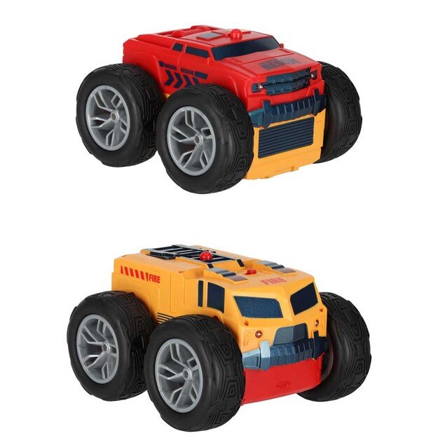 Nuotolinio valdymo automobilis  Revolt 2 Sided Rescue Racer mega transformacija 360 4WD sukimasis