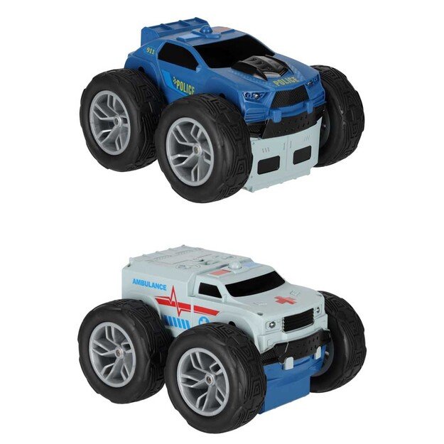 Nuotolinio valdymo automobilis  Revolt 2 Sided Rescue Racer mega transformacija 360 4WD sukimasis