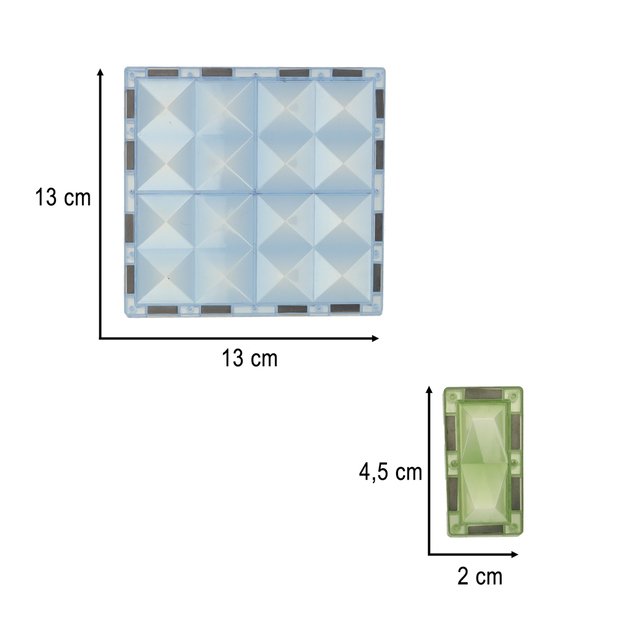 3D konstruktorius, magnetinės kaladėlės šviečiantis gyvūnų parkas 124 el.