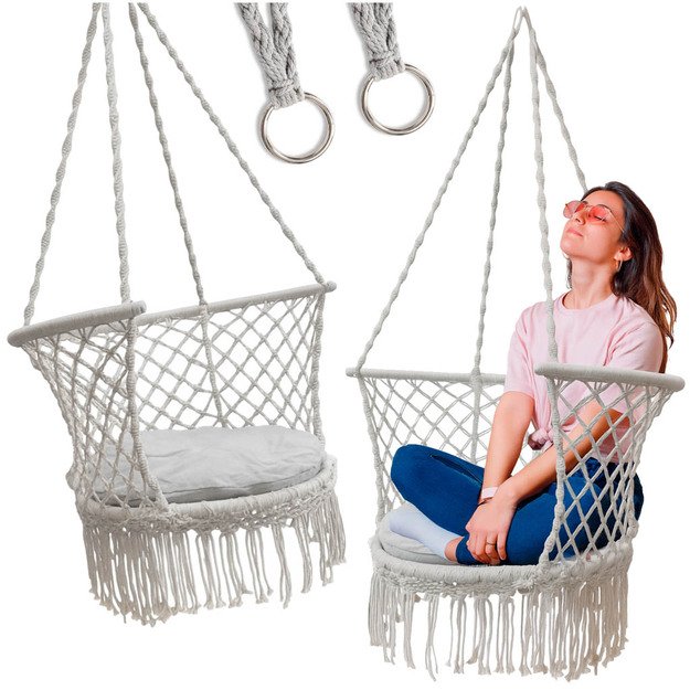 Sodo sūpynės  Stork s nest  su atlošu pilkos spalvos 80 cm 150 kg