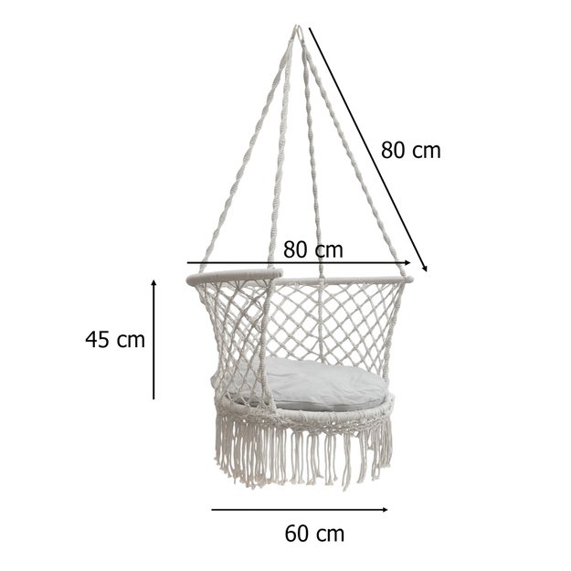Sodo sūpynės  Stork s nest  su atlošu pilkos spalvos 80 cm 150 kg 4