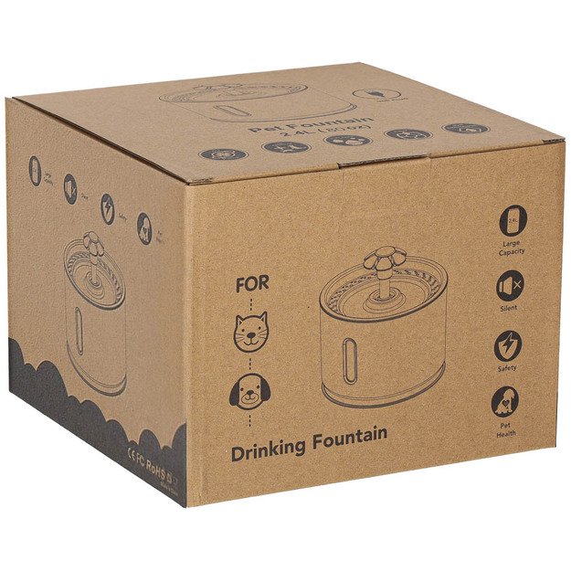 Gertuvė &scaron;uniui ir katei automatinė USB LED gertuvė 2,4 l valymo filtras