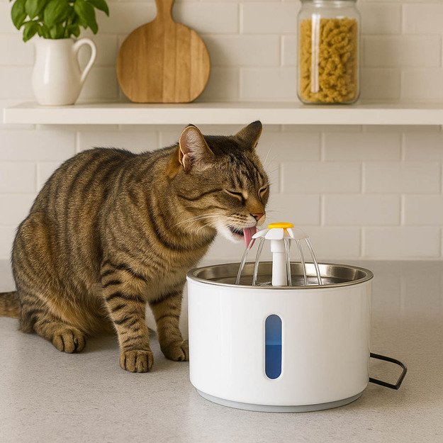 Gertuvė &scaron;uniui ir katei automatinė USB LED gertuvė 2,4 l valymo filtras